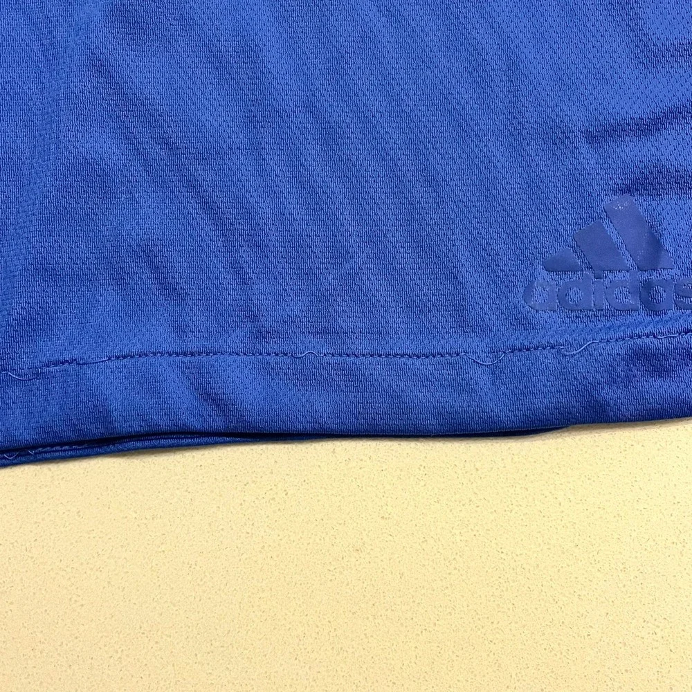 Adidas Men’s XL Gym Training Shorts Royal Blue Black Striped Workout‎ Shorts